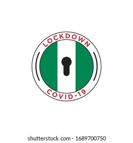 lockdown covid-19. nigeria flag design vector illustration.