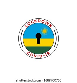 lockdown covid-19. rwanda flag design vector illustration.