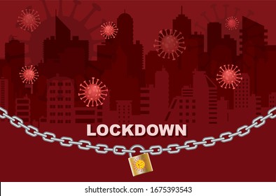 lockdown due to coronavirus crisis covid-19 disease. Sars-ncov-2, 2019-ncov .Sweeping emergency state restrictions to combat the spread of the virus