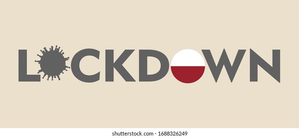 Abklingen als Versuch, die Ausbreitung des Corona-Virus zu verhindern. Die Koronavirus-Pandemie führt dazu, dass sich die Länder abschotten. Sperrkonzept für den Virusausbruch. Flagge Polens