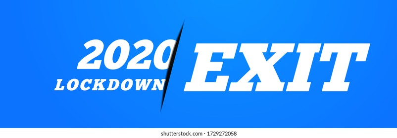 Lockdown exit conceptual vector illustration on blue background