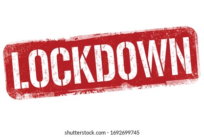 Lockdown grunge rubber stamp on white background, vector illustration