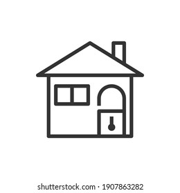 Lockdown Home Icon Vector Illustration