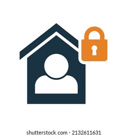 Lockdown, home quarantine icon. Simple editable vector graphics.