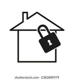 Lockdown house icon. Vector illustration.