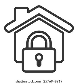 Lockdown Icon Lineal Style Vector Illustration