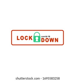 lockdown icon for pandemic corona logo design illustration