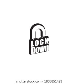 
lockdown illustration design with black and white padlock