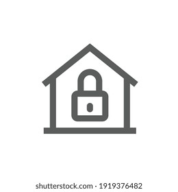 Lockdown Line Icon For Business Website,apps, And Many More