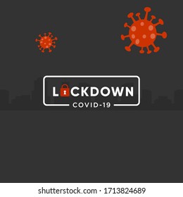 lockdown logo design vector illustration