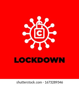 Lockdown logo symbol for global corona virus N-cov2019.