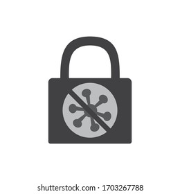 lockdown logo template vector icon illustrations design