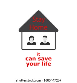 Lockdown Pandemic, stop Coronavirus outbreak covid-19 2019-nCoV symptoms. Europe warning and quarantine in home concept. Vector icon.
