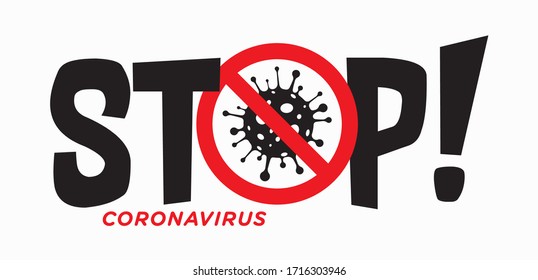 La pandemia de bloqueo detiene los síntomas del brote de coronavirus. Signo de advertencia y bloqueo de icono de protección vectorial de cuarentena. Firma quédate en casa.