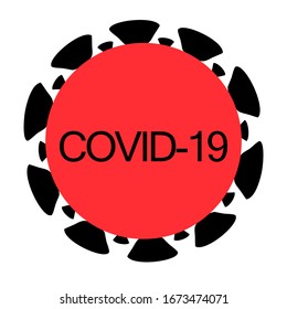 Icono de pequeño vector radial Coronavirus colorido