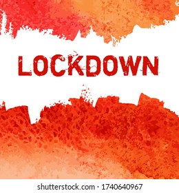 Deaktivieren Sie das rote Farbsymbol. Coronavirus Quarantäne, bleiben Sie zu Hause. Aquarelltextur. Pandemisch medizinisches Konzept handgezeichnete Vektorbürstenstriche, spritzen, Punkt isoliert auf weißem Hintergrund. Keine Infektion. 