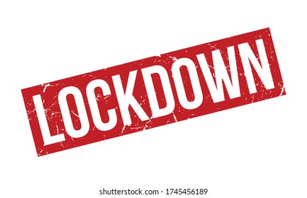 Sperrgummi-Stempel. Rote Lockdown Rubber Grunge Stamp Seal Vector Illustration - Vector