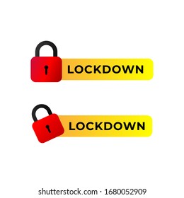 Ilustración del signo de bloqueo aislada en fondo blanco. Elemento de diseño de protección. Bloquear plantilla de logotipo. Icono de candado rojo con etiqueta amarilla. Concepto del logotipo de seguridad. 