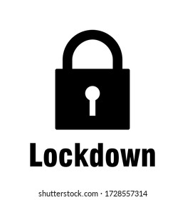 Firma de bloqueo con un sencillo icono de bloqueo y texto. Imagen vectorial.