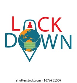 Lockdown text, infographics. Global pandemic health warning concept. novel coronavirus (2019-nCoV), covid-19, vector, logo, symbol & Background. Lockdown logo, Lockdown emergency during a hazard