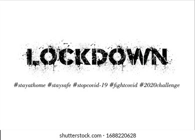 Lockdown text with white background.