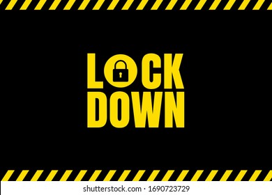 Lockdown vector Background with yellow lines, Lockdown Icon Background