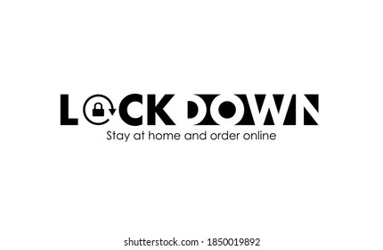 LOCKDOWN vector illustration.Black and white lockdown.  Design elements for an article about lockdown