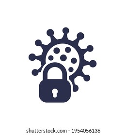 lockdown, virus restrictions icon on white