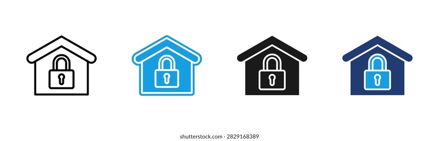 Lockdown web icon multiple style collection