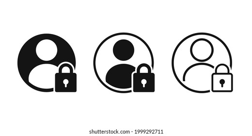 Locked account. User with padlock. Profile security. Illustration vector