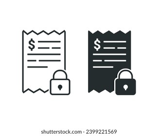 Locked bill payment. Illustration vector