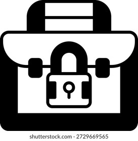 Icono de maletín bloqueado para seguridad empresarial