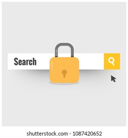 Locked Browser Search Bar with Mouse Pointer