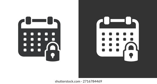 Ícone Calendário Bloqueado. Ícone de série de glifos sólidos