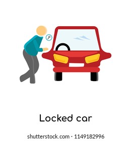 Locked car icon vector isolated on white background for your web and mobile app design, Locked car logo concept person
