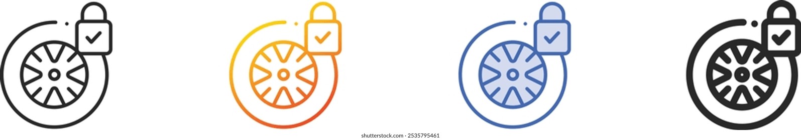 locked car icon.Thin Linear, Gradient, Blue Stroke and bold Style Design Isolated On White Background