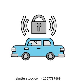 locked car, car key, secure line icon colored. element of car repair illustration icons. Signs, symbols can be used for web, logo, mobile app, UI, UX