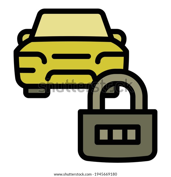 Locked car sharing\
icon. Outline Locked car sharing vector icon for web design\
isolated on white\
background