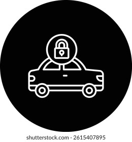 Locked Car vector icon. Can be used for printing, mobile and web applications.
