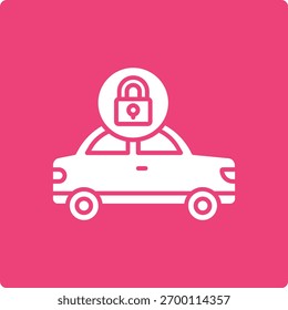 Icono de Vector de coche bloqueado. Se puede utilizar para aplicaciones de impresión, móviles y de Web.
