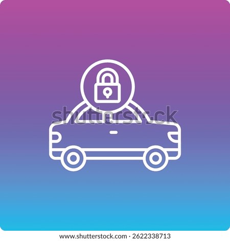 Locked Car vector icon. Can be used for printing, mobile and web applications.