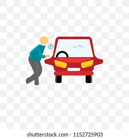 Locked car vector icon isolated on transparent background, Locked car logo concept