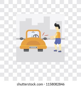 Locked car vector icon isolated on transparent background, Locked car logo concept