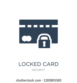 locked card icon vector on white background, locked card trendy filled icons from Security collection, locked card vector illustration