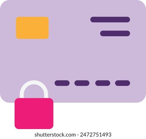 Icono de candado de tarjeta bloqueado Vector ilustración plana