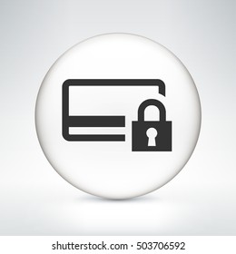 Locked Card on White Round Button