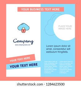 Locked cloud  Company Brochure Template. Vector Business Template