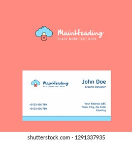 Locked cloud  logo Design with business card template. Elegant corporate identity. - Vector