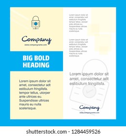 Locked  Company Brochure Title Page Design. Company profile, annual report, presentations, leaflet Vector Background