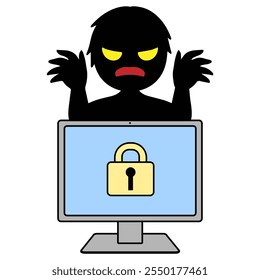 Bloqueou o computador e o material do hacker